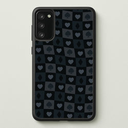 Card Suits Pattern Black  - Clean Girl Aesthetic Phone Case for Galaxy S20FE