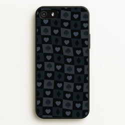 Card Suits Pattern Black  - Clean Girl Aesthetic Phone Case for iPhone 5 / 5s / SE 2016