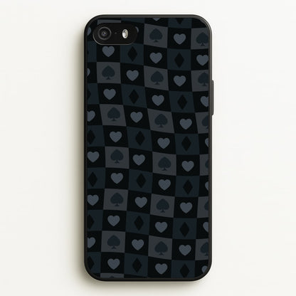 Card Suits Pattern Black  - Clean Girl Aesthetic Phone Case for iPhone 5 / 5s / SE 2016