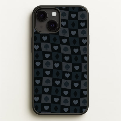 Card Suits Pattern Black  - Clean Girl Aesthetic Phone Case for iPhone 13 Mini