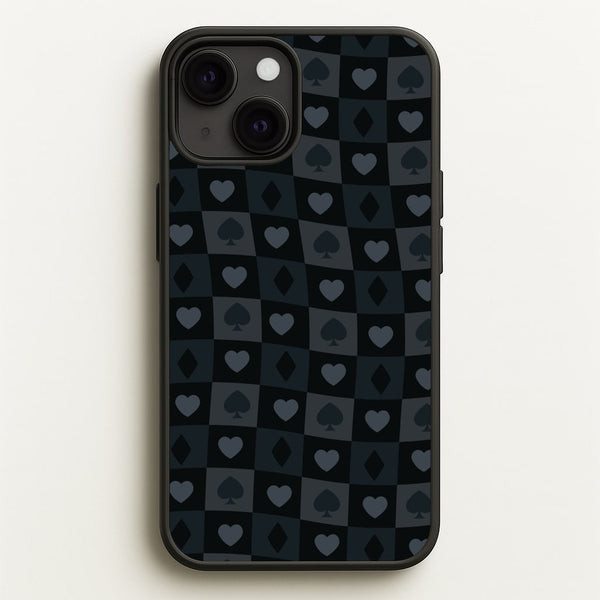 Card Suits Pattern Black  - Clean Girl Aesthetic Phone Case for iPhone 13 Mini