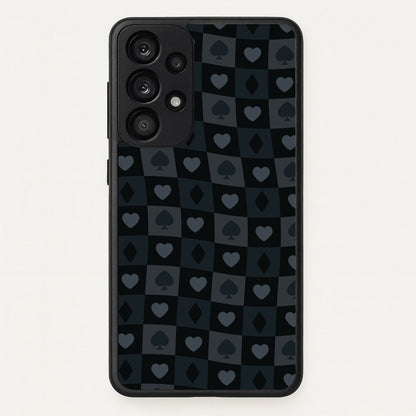 Card Suits Pattern Black  - Clean Girl Aesthetic Phone Case for Galaxy A53