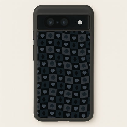 Card Suits Pattern Black  - Clean Girl Aesthetic Phone Case for Google Pixel 8