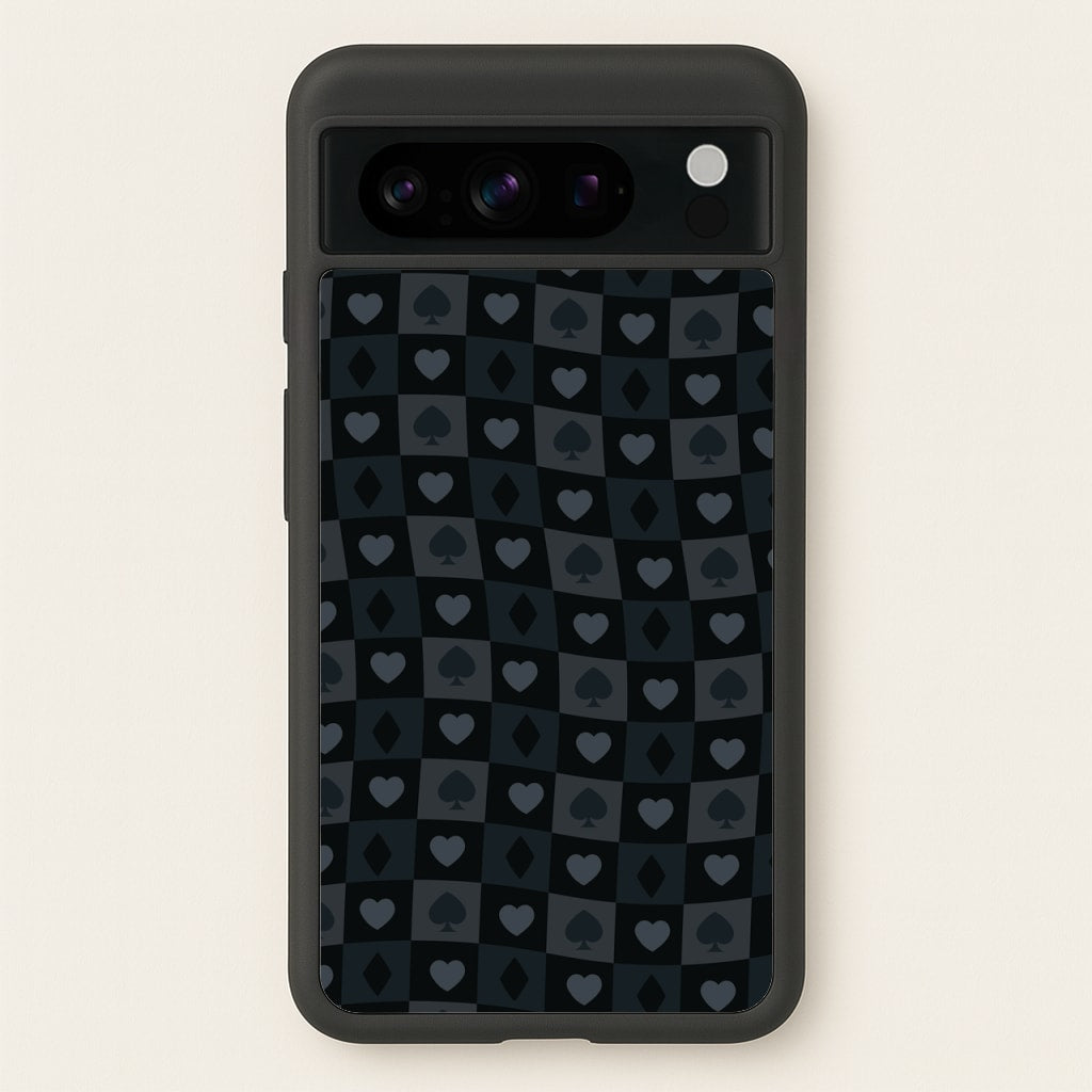 Card Suits Pattern Black  - Clean Girl Aesthetic Phone Case for Google Pixel 8 Pro