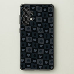 Card Suits Pattern Black  - Clean Girl Aesthetic Phone Case for Galaxy A13