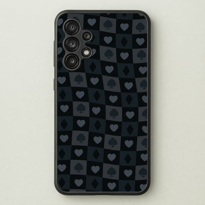 Card Suits Pattern Black  - Clean Girl Aesthetic Phone Case for Galaxy A13