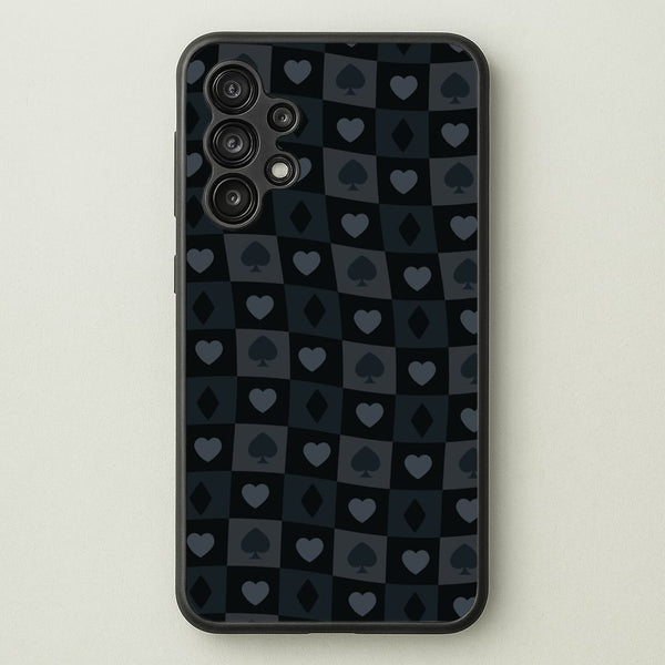 Card Suits Pattern Black  - Clean Girl Aesthetic Phone Case for Galaxy A13