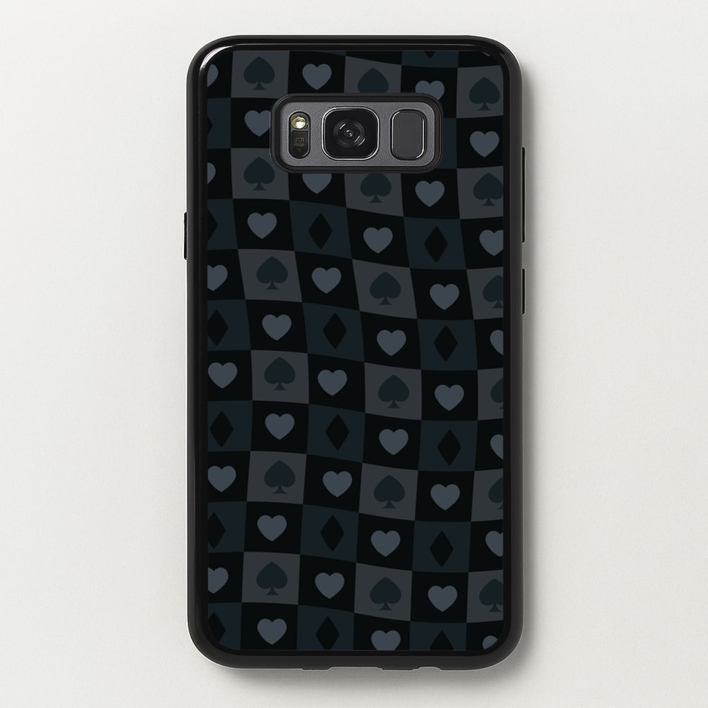 Card Suits Pattern Black  - Clean Girl Aesthetic Phone Case for Galaxy S8