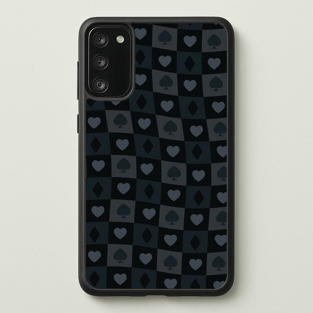 Card Suits Pattern Black  - Clean Girl Aesthetic Phone Case for Galaxy A41