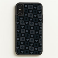 Card Suits Pattern Black  - Clean Girl Aesthetic Phone Case for iPhone XS Max