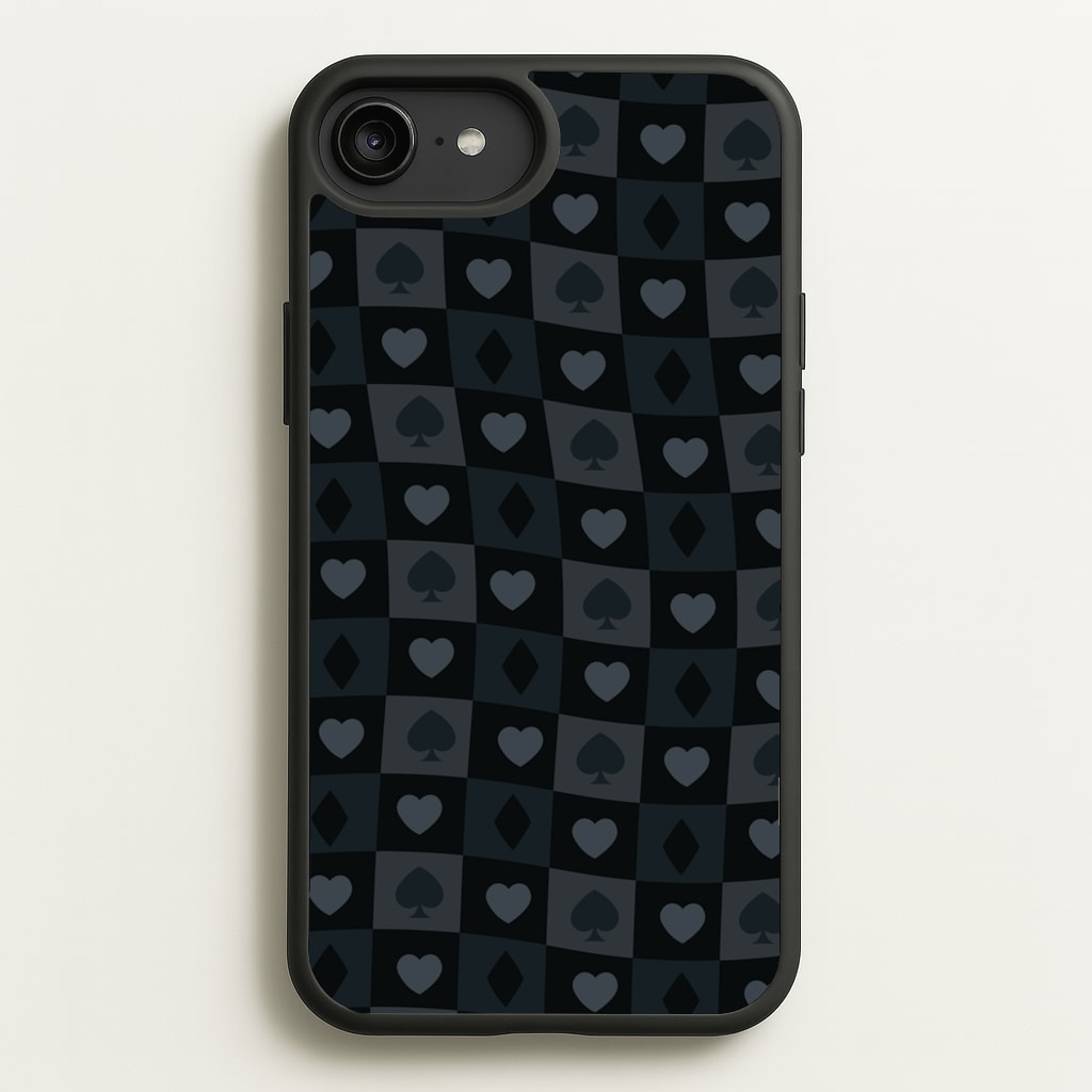 Card Suits Pattern Black  - Clean Girl Aesthetic Phone Case for iPhone 6 Plus / 7 Plus / 8 Plus
