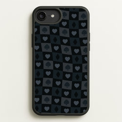 Card Suits Pattern Black  - Clean Girl Aesthetic Phone Case for iPhone 6 Plus / 7 Plus / 8 Plus