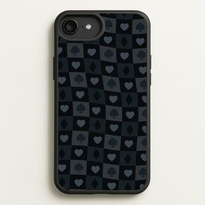 Card Suits Pattern Black  - Clean Girl Aesthetic Phone Case for iPhone 6 Plus / 7 Plus / 8 Plus