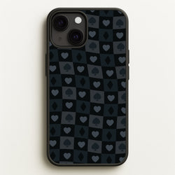 Card Suits Pattern Black  - Clean Girl Aesthetic Phone Case for iPhone 13