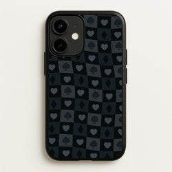 Card Suits Pattern Black  - Clean Girl Aesthetic Phone Case for iPhone 12 Mini