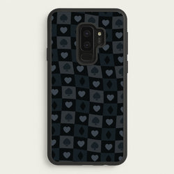 Card Suits Pattern Black  - Clean Girl Aesthetic Phone Case for Galaxy S9 Plus
