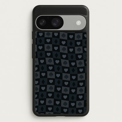 Card Suits Pattern Black  - Clean Girl Aesthetic Phone Case for Google Pixel 9 / 9 Pro