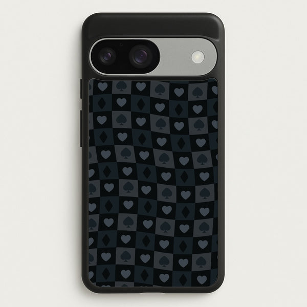 Card Suits Pattern Black  - Clean Girl Aesthetic Phone Case for Google Pixel 9 / 9 Pro