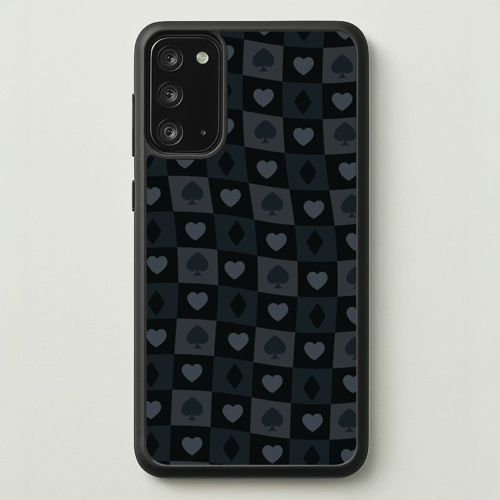 Card Suits Pattern Black  - Clean Girl Aesthetic Phone Case for Galaxy Note 20