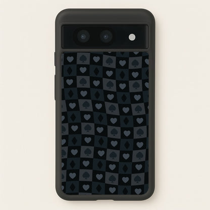 Card Suits Pattern Black  - Clean Girl Aesthetic Phone Case for Google Pixel 8a