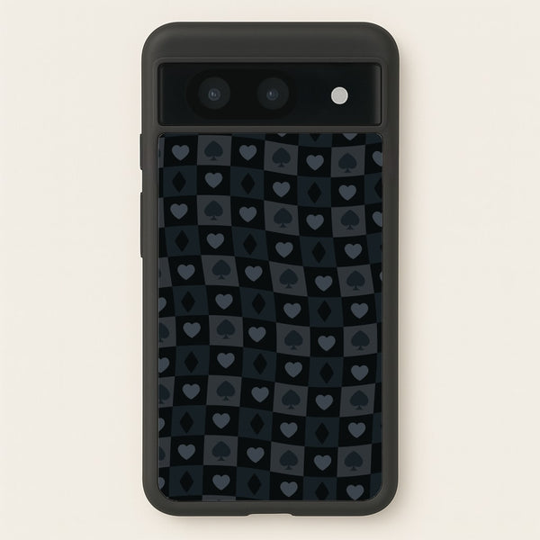 Card Suits Pattern Black  - Clean Girl Aesthetic Phone Case for Google Pixel 8a