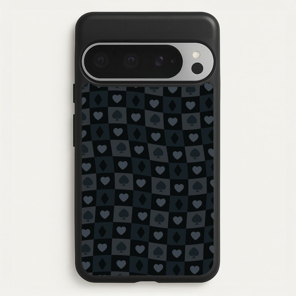 Card Suits Pattern Black  - Clean Girl Aesthetic Phone Case for Google Pixel 9 Pro XL