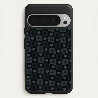 Card Suits Pattern Black  - Clean Girl Aesthetic Phone Case for Google Pixel 9 Pro XL