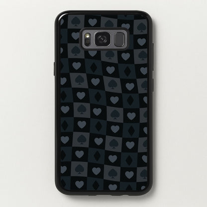 Card Suits Pattern Black  - Clean Girl Aesthetic Phone Case for Galaxy S8 Plus