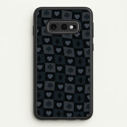 Card Suits Pattern Black  - Clean Girl Aesthetic Phone Case for Galaxy S10e