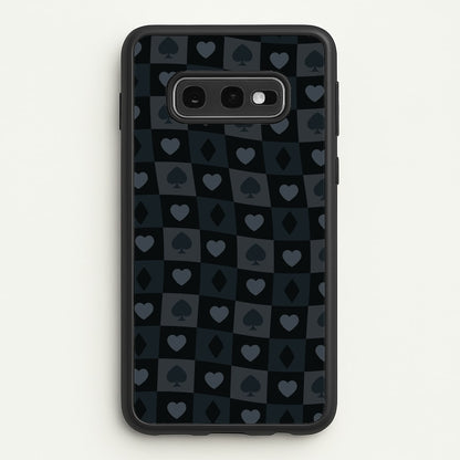 Card Suits Pattern Black  - Clean Girl Aesthetic Phone Case for Galaxy S10e