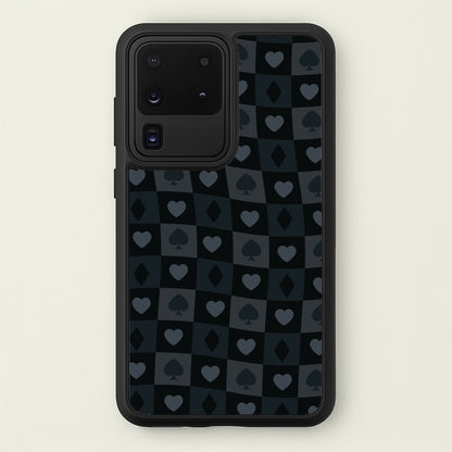 Card Suits Pattern Black  - Clean Girl Aesthetic Phone Case for Galaxy S20 Ultra