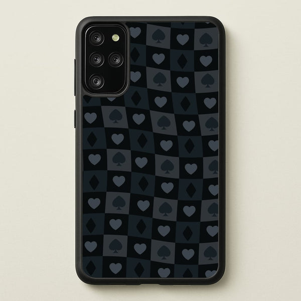 Card Suits Pattern Black  - Clean Girl Aesthetic Phone Case for Galaxy S20 Plus