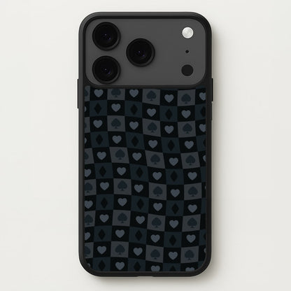 Card Suits Pattern Black Phone Case for iPhone 17 Pro Max