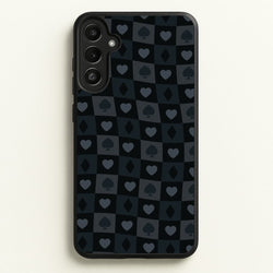 Card Suits Pattern Black  - Clean Girl Aesthetic Phone Case for Galaxy A34