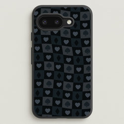 Card Suits Pattern Black  - Clean Girl Aesthetic Phone Case for Google Pixel 9a