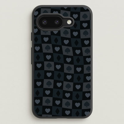 Card Suits Pattern Black  - Clean Girl Aesthetic Phone Case for Google Pixel 9a