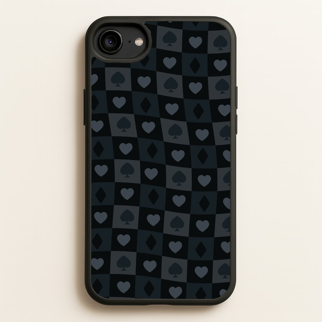 Card Suits Pattern Black  - Clean Girl Aesthetic Phone Case for iPhone 6 / 7 / 8 / SE