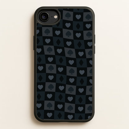 Card Suits Pattern Black  - Clean Girl Aesthetic Phone Case for iPhone 6 / 7 / 8 / SE