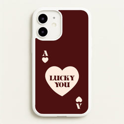 Ace Of Hearts Lucky You  - Clean Girl Aesthetic Phone Case for iPhone 12 Mini