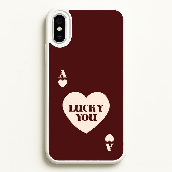 Ace Of Hearts Lucky You  - Clean Girl Aesthetic Phone Case for iPhone XS Max