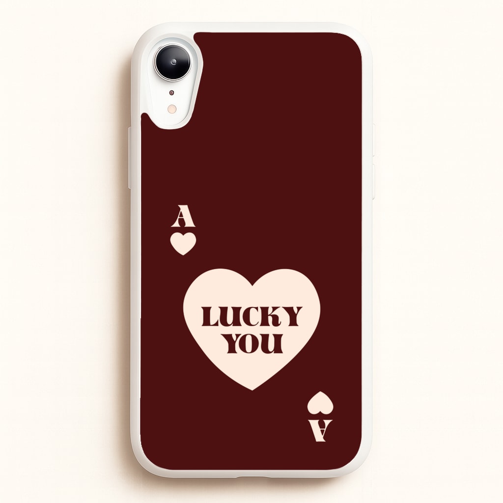 Ace Of Hearts Lucky You  - Clean Girl Aesthetic Phone Case for iPhone XR
