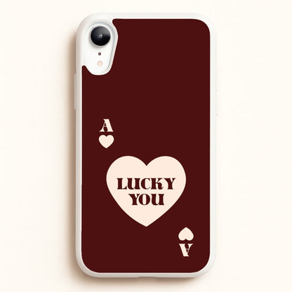 Ace Of Hearts Lucky You  - Clean Girl Aesthetic Phone Case for iPhone XR