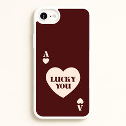 Ace Of Hearts Lucky You  - Clean Girl Aesthetic Phone Case for iPhone 6 Plus / 7 Plus / 8 Plus