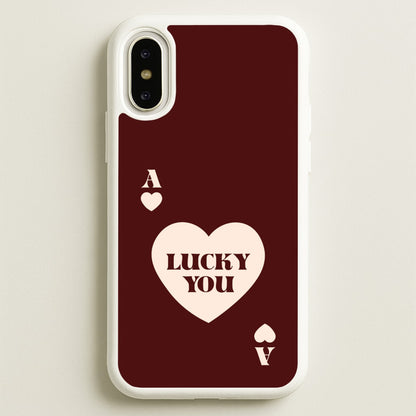 Ace Of Hearts Lucky You  - Clean Girl Aesthetic Phone Case for iPhone X / XS