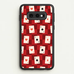 Card Deck Checkered Pattern   - Clean Girl Aesthetic Phone Case for Galaxy S10e