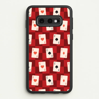 Card Deck Checkered Pattern   - Clean Girl Aesthetic Phone Case for Galaxy S10e