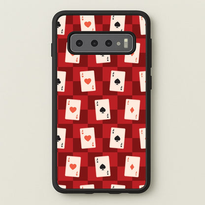 Card Deck Checkered Pattern   - Clean Girl Aesthetic Phone Case for Galaxy S10 Plus