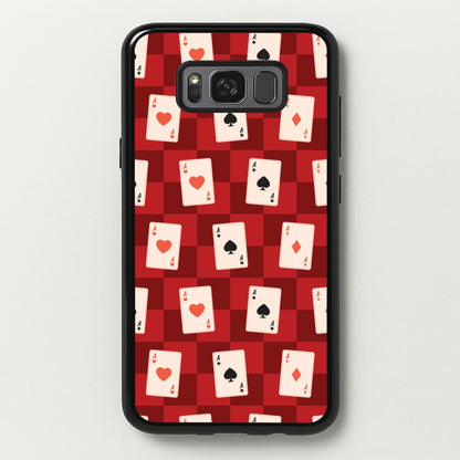 Card Deck Checkered Pattern   - Clean Girl Aesthetic Phone Case for Galaxy S8