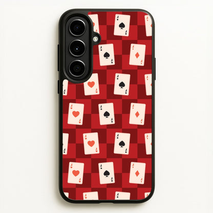 Card Deck Checkered Pattern   - Clean Girl Aesthetic Phone Case for Galaxy A56