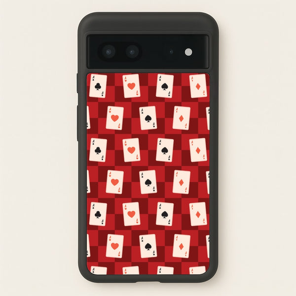 Card Deck Checkered Pattern   - Clean Girl Aesthetic Phone Case for Google Pixel 7